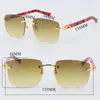 Wholesale Selling Marble Red Plank Arms Rimless Sunglasses 8300816 Large Square Sunglasses Classic pilots Metal Srame Simple Leisure Glasses High Quality Frames