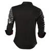 Sportrendy Mens Shirt Dress Casual Long Sleeve Slim fit Fashion Dragon Stylish JZS041 220811