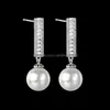 Dangle Lustre Boucles D'oreilles Bijoux Nouveau Cubique Zircone Perle Larme De Mariage Boucle D'oreille Pour Les Mariées Femmes Partie Platine Plaqué Drop Delivery