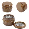 Nuovo smerigliatrice per tamburi in legno Accessori per fumatori 4 strati 40mm 50mm 63mm diametro smerigliatrici legno metallo tabacco smerigliatrici a base di erbe frantoio