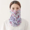 Scarves Summer Face Scarf For Women Sunscreen Ring Neck Foulard Bandana Floral Print Lady Shawls Head Wraps Cover