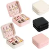 PU Leather Jewelry Box Small Travel Jewellery Organizer Storage Case for Rings Earrings Necklace Beads Pendants