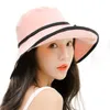 Chapeaux à large bord Le chapeau vintage britannique Spring MS Bow Brimmed Outdoor Sweet Sun Visière Mode Loisirs Femme Sunhat SummerWide