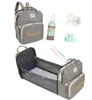 Sırt çantaları özel adı işlemeli portatif bebek bezi çantası mumya yaşlı bebek beşik yatak değiştirme pedleri 220401 için hemşirelik