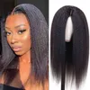 Parrucche sintetiche diritte crespi di densità del 220% per le donne nere Parrucca Yaki Pre pizzicata attaccatura dei capelli con i capelli del bambino Afro 220707