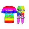 Anpassad diy överdimensionerad 7xl unisex casual tracksuit set harajuku 3d tryck dragkedja hoodie tröja jacka t shirt jogger män kvinnor 220704