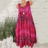 Vrouwen Sundress Sexy mouwloze tankjurk Zomer Beach Casual Party 3D Gedrukt Loose A Line -jurken Oversized Vestidos 220521