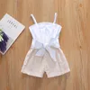 Citgeett Summer 1-4 Years Toddler Kid Baby Girl Lace Sling OpenWork Bow Rompers Top Outfit Fashion Clothes 975 E3