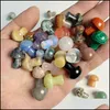 Pierre naturelle sculptée cristal mini champignon guérison Reiki statue minérale ornement décor à la maison cadeau mélange couleurs livraison directe 2021 perles en vrac J