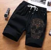 Männer Shorts Anime Herren Strass Schädel Sommer Casual Strand Männer Kurze Hosen Streetwear Fitness KleidungHerren