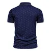 Herrfartyg Ankare tryckt Polo T-shirt Fashion Casual Breattable T-shirt Business Office Polo Shirt 220716