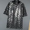 メンズ Tシャツ高品質の高級スパンコール Tシャツ男性 Poleras Hombre 2022 ファッションゴールドシルバーパンククラブ衣装ナイトクラブ Tシャツメンズ