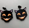 Acrylique Boucles D'oreilles Halloween Chat Noir Fantôme Poupée Squelette Violet Bouche Lèvre Orange Citrouille Goutte Boucle D'oreille Dangles pour Femmes Filles