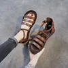 Сандалии высокие каблуки женщины роскошные летние ботинские женские туфли 2022 Тренда Женская Трена на каблуках