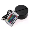 Acrylic 3D LED Lamp Base Table Night Light 7 ColorAdjust ABS USB Remote Control Lighting Accessories Bulk Whole8417737