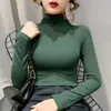 Women Sweater Knits Tees High Neck Jumpers Turtleneck Lady Slim Sweaters Long Sleeve Shirts