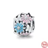 Abalorio colgante de plata de ley 925, abalorio de cereza, paloma de la paz, flor de verano para niña, abalorio apto para Pandora, pulsera de abalorios, accesorios de joyería DIY