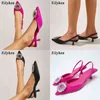 Sukienka buty eileken marka mody Crystal Burekle Designer Kobiety Niskie cienkie obcasy Sandały Sandały Specjane palców na Mule Pumps 220507