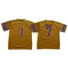 WSKT College Football NCAA Jersey 7 Tyrann Mathieu 7 Патрик Петерсон 5 Guice White Purple сшита дешево 150 -й 125 -й