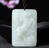 2022 Natural Jade White Jade Pendant Staty smycken amulet häst till framgång3036787