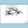 Arts du corps Tatouages Art Santé Beauté Araignée Noire Boucles D'oreilles Alliage Animal Oreille Goujons Effrayant Halloween Party Favors Décorations Gif Dhbyl