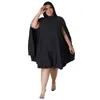 Sukienki plus size 4xl damskie odzież jesienna płaszcz rękaw Ropa Mujer moda solidna plisowana luźna duża sukienka vestidosplus