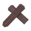 Ny klocktillbehör gummiband för Hublot Big Bang King Fusion Rubber Watch Strap Black/Blue/Brown Texture