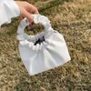 Abendtaschen runde Griff Feste Farbe PU Leder kleine Totes für Frauen 2022 Mode Summer Crossbody Schulter Einfaches Handtaschesevening