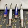 Yamalang Luxury Black Carbon Fibra Blue Fountian Pen Rolelrball Ballpoint Puns с JFK Carving206N