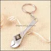 Party Favor Event Supplies Festive Home Garden Wholesale- Creative The Movable Simation Metal Small Wrench Keychains Pendant Chaveiro Keyr