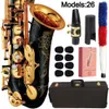 MFC Saxophone Alto 26 Professional ALTO SAX Custom 280 Series High Saxophone Black Lacquer مع حالة رقبة القصب