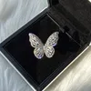 Bagues de grappe mode bijoux coréens ouvert Zircon papillon anneau de luxe brillant dames Cocktail RingCluster