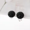 Clip-on & Screw Back Restoring Ancient Ways Japan And South Korea Contracted Bright Black Ear Clip Earrings Geometry Nightclub Jewelry Whole