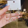 Moda ciondola l'orecchino con diamanti con borchie in oro fiore asimmetrico orecchini nappa per le donne personalità design raffinato ins gioielli regali