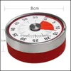 Timers de cozinha Ferramentas de cozinha Barra de jantar Home Garden Baldr 8cm de contagem regressiva mecânica Aço inoxidável Timer magnético Lembrete do tempo de cozimento C