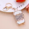 Crystal Bagage Keychains For Women Creative Leather Bag Pendant Metal Keychain Car Keyring Jewelry Accessoires