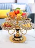 Dishes & Plates Luxury Crystal Glass Fruit Bowl Multilayer Platters And Trays Modern Rotate 360 Degrees Snack Candy Tray Dry Plate