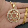 Religiosa Estrela Magen de David Pingents Colar Collo Gold Color Antelante Héxagram