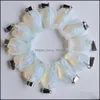 Hänge halsband hängsmycken smycken grossist 50 st/parti mode god kvalitet snidade opal sten ängel charms för ne dhtxc