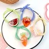 New Korean Sweet Girl Hand-knotted Transparent Fruit Rubber Band Hair Rope Headwear Fashion Children's Ponytail Hair Accessories