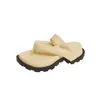 Mode tongs à semelles épaisses printemps été plage plate-forme pantoufles pour femmes couleur unie sandales romaines