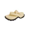 Modische Flip-Flops mit dicken Sohlen, Frühling, Sommer, Strand, Plateau-Hausschuhe für Damen, einfarbig, römische Sandalen