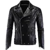 Fashion boutique punk men's leather clothing leather motorcycle Slim PU leather jacket men chaqueta hombre Y998 201127