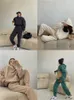 Spring Women Hoodies Sweatshirt Tracksuit Fleece Cotton 2 Pieces Sets Female Pants Suits 220315