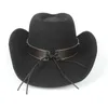 Beret Frauen Männer Wolle Hollow Western Cowboy Hat Cowgirl Gentleman Outblack Sombrero Hombre Jazz Cap Equestrian Capberets Delm22