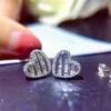 85No Stud Fashion Diamond Heart Earrings Womens High Quality Iced Out Jewelry