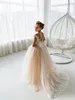 Girl Dress Wedding 2022 Lace Tulle Backless Flower Girl Dresses Vintage Junior Bridesmaid Ball Gown First Communion 4 To 8 Years MC2307