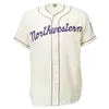 XFLSP Glamitness Northwestern Wildcats 1961 Home Jersey 100 ٪ Double Tritched Embroidery Vintage Men Women Youth Baseball Jerseys Custom