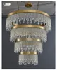 Lustre de cristal de luxo iluminação suspensão lâmpadas led de metal dourado para decoração sagueira sala de jantar hall hall de cozinha ilha