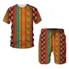 Африканские печатные женские женские рубашки наборы Africa Africa Dashiki Mens Tops Tops Shorts Sport и Leisure Summer Suit 220621